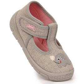 Velcro hjemmesko med elefant Befado Jr BEF30D grå