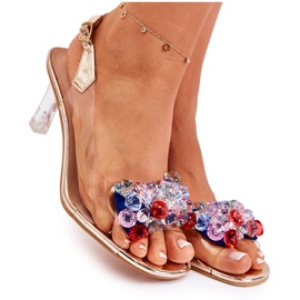 S.Barski Elegante sandaler med gyldne Lanette-krystaller flerfarvet gylden