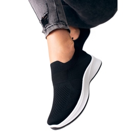 Shelovet sorte sneakers til kvinder med hvid sål