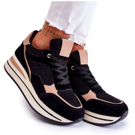 PS1 Dame ruskind sportssko sort og beige Elisse