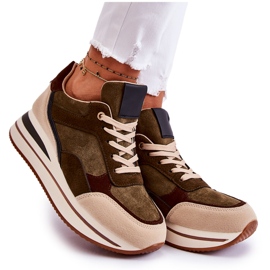 PS1 Dame ruskind sportssko Grøn-Beige Elisse
