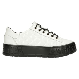 Filippo Stilfulde læder-patent-sneakers DP3932/22 Hvide