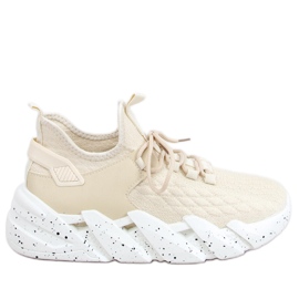 Indu Beige strømpe sportssko