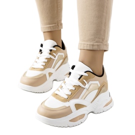Beige sneakers til kvinder fra Eshelby hvid