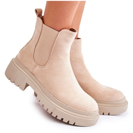 PS1 Lorea Beige Slip-On Støvler i ruskind