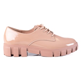 Beige lakerede Vinceza sko