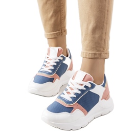 Pottin blå sneakers til kvinder hvid lyserød