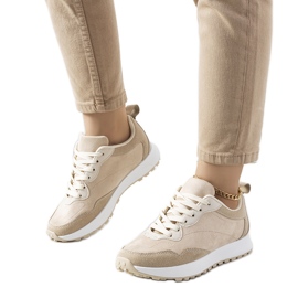 Beige sneakers til kvinder Buoro