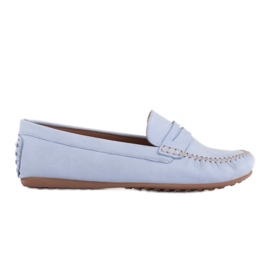 Marco Shoes Klassiske loafers i blødt læder blå
