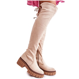 Dame ruskindsstøvler Lys beige Cheera