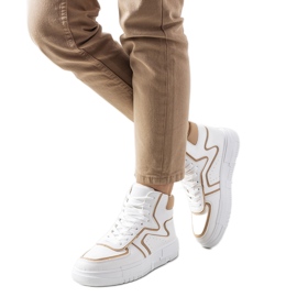 Hvidrosede ankelsneakers beige