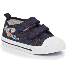 Atletico denim velcro børnesneakers blå
