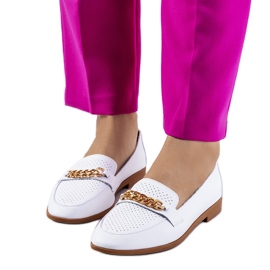 Lerner loafers i hvid læder
