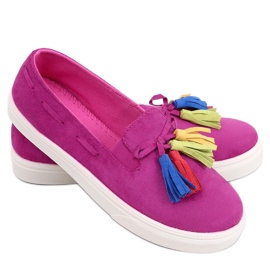 Efterårssneakers med frynser Salma Fuchsia lyserød