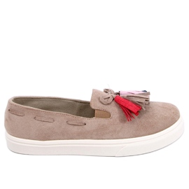 Efterårssneakers med Salma Khaki frynser beige brun