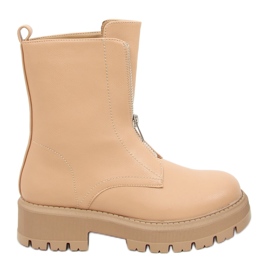 Militær beige Laura Camel støvler