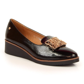 Lakerede sko, slip-on wedges, sort Potocki