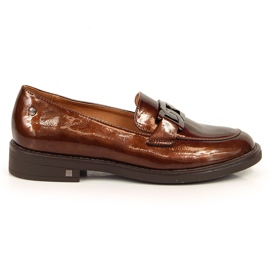 Kvinders brune patentlakerede loafers Potocki