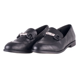 SHELOVET Sorte læder loafers