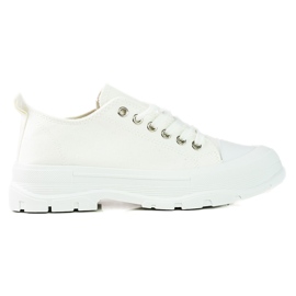 Shelovet hvide sneakers med snørebånd til kvinder