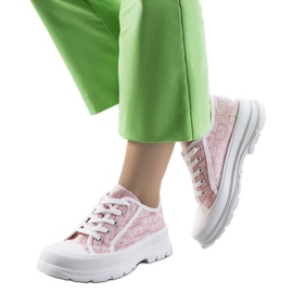 Pink sneakers på Valida platformen hvid