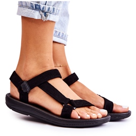 Kvinders ruskind sportslige sorte sandaler