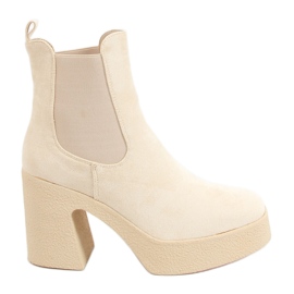 Støvler på gummihæl Amelda Beige
