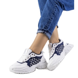 Hvide og marineblå sneakers til kvinder Florival