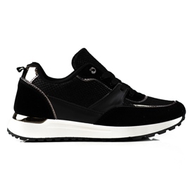 Sorte Shelovet damesneakers med slangemønster