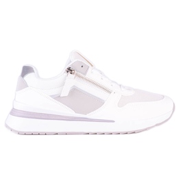 Hvide Shelovet damesneakers med hvid sål violet