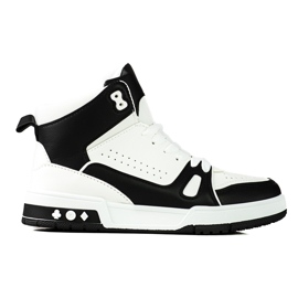 Shelovet høje sneakers med snøre i sort og hvid