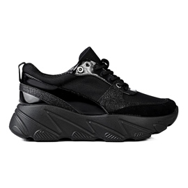 W. Potocki Sorte Potocki damesneakers på platformen