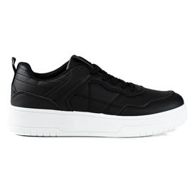 Klassiske sportssneakers fra Shelovet til kvinder lavet af økologisk læder, sort