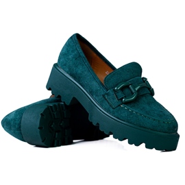 Moderigtige dame loafers på Vinceza platform grøn