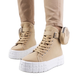 Beige sneakers på Lambari platformen