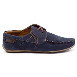Olivier Mænds læder loafers 297 marineblå brun