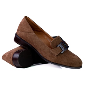 Elegante damemoccasiner med kæde Vinceza brun