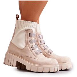 PS1 Hope Beige Ruskind Slip-On Socks Støvler