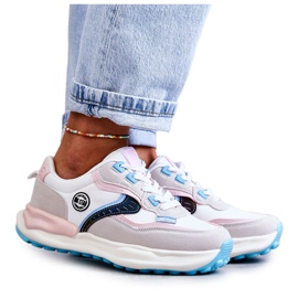 Sportssneakers til kvinder Big Star KK274097 Hvid-Pink lyserød grå