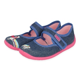 Befado børnetøfler med velcro 955X014 marineblå
