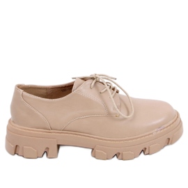 PA1 Tekla Khaki loafers med snøre beige