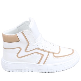 Leia WHITE / BEIGE high-top sneakers hvid