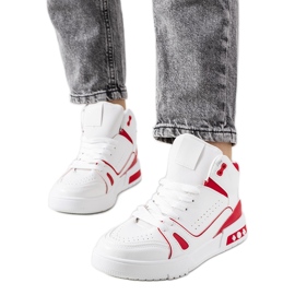 Grandis røde ankelsneakers hvid