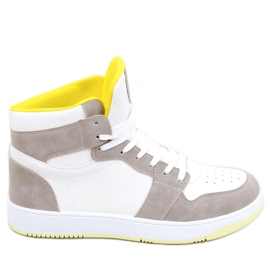 PA1 Dorcas Khaki high-top sneakers beige hvid