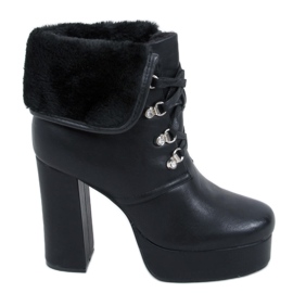 PA1 Evelyn Black platform ankelstøvler sort