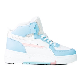 Dame Shelovet sneakers med høj overdel, hvid og blå