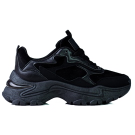 Sorte Shelovet sneakers til kvinder med en tyk sål