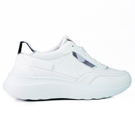 Kvinders hvide hvide snøret Shelovet sportssneakers