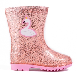 High Glitter Girls' Shelovet regnstøvler, lys pink lyserød