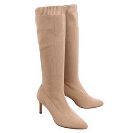 Strømpestøvler Rebecca L. KHAKI beige